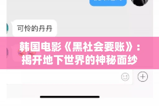 韩国电影《黑社会要账》:揭开地下世界的神秘面纱 韩国电影《黑社会要账》:揭开地下世界的神秘面纱
