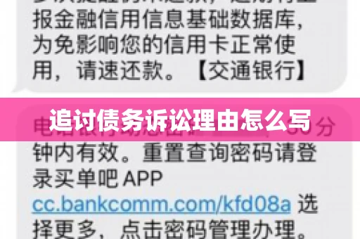 追讨债务诉讼理由怎么写
